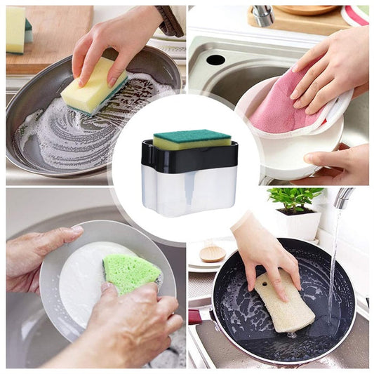 2-in-1 Pump Soap Dispenser and Sponge Caddy