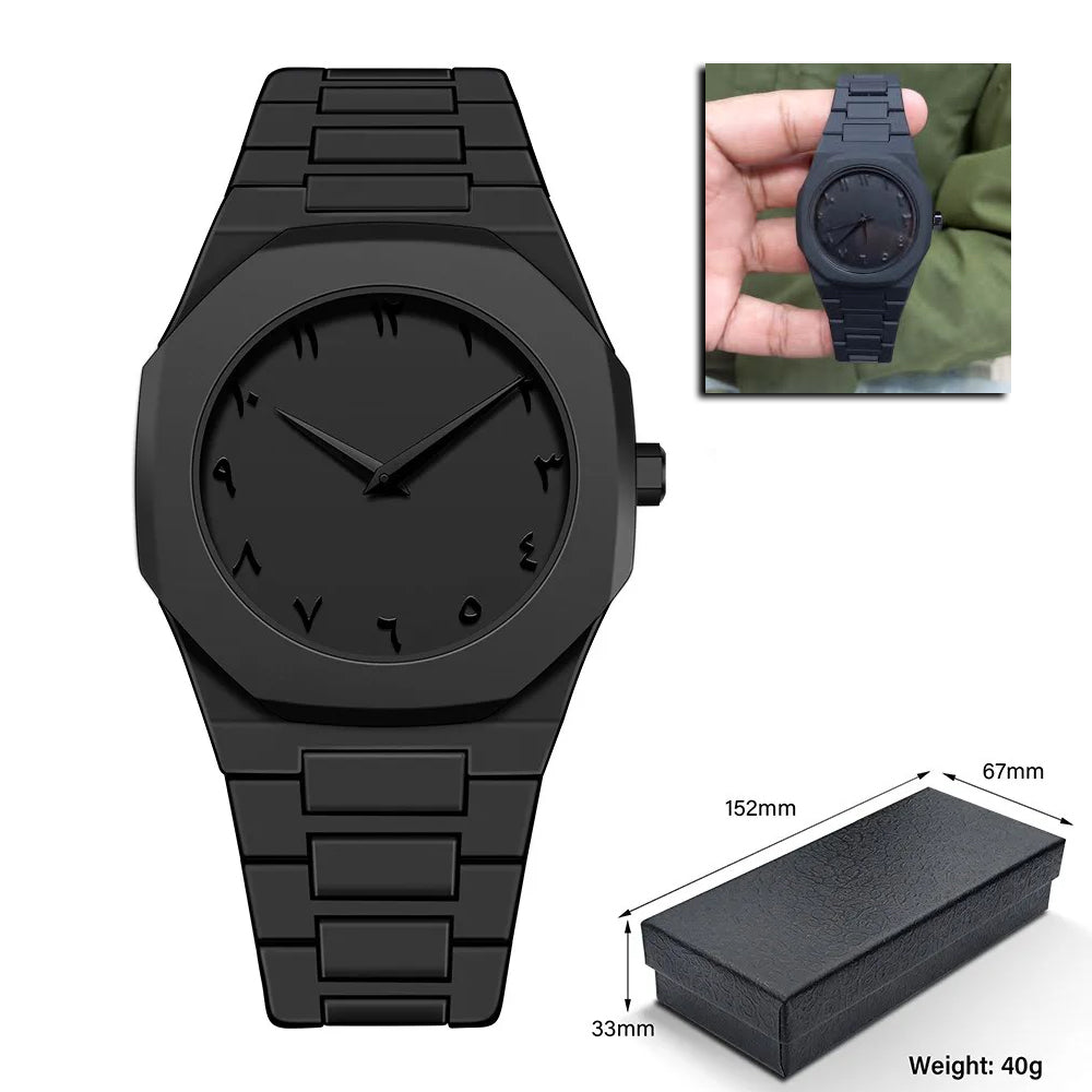 Simple Arabic Numeral Dial, Casual, Lightweight and Versatile Men's Calendar, Waterproof Plastic Quartz Watch, Business Clock