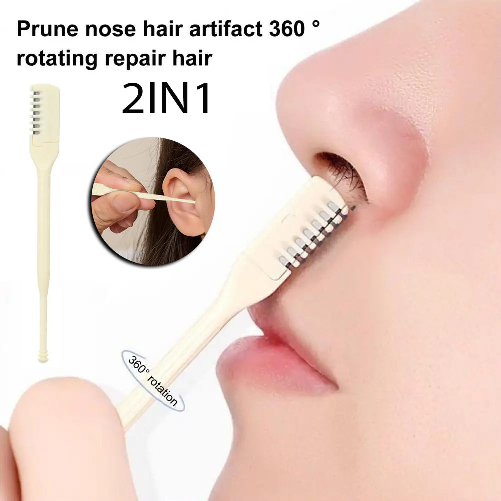Pack of 2 & 2IN1 Portable Nose Hair Trimmers Waterproof Double Head Nose Hair Removal Washable Men Women Easy To Use Nose Trimmer New