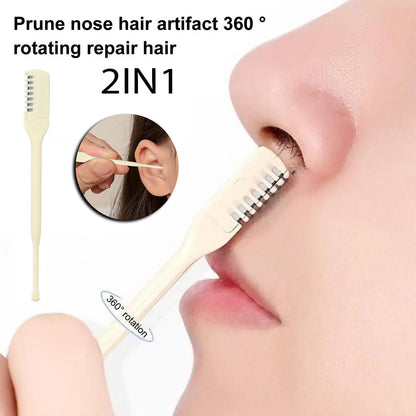 Pack of 2 & 2IN1 Portable Nose Hair Trimmers Waterproof Double Head Nose Hair Removal Washable Men Women Easy To Use Nose Trimmer New