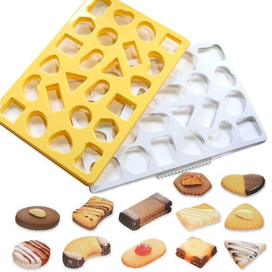 24 Shapes Cookie Cutting Sheet Cutter Mold One Press Heart Moon Star Fruit Platter