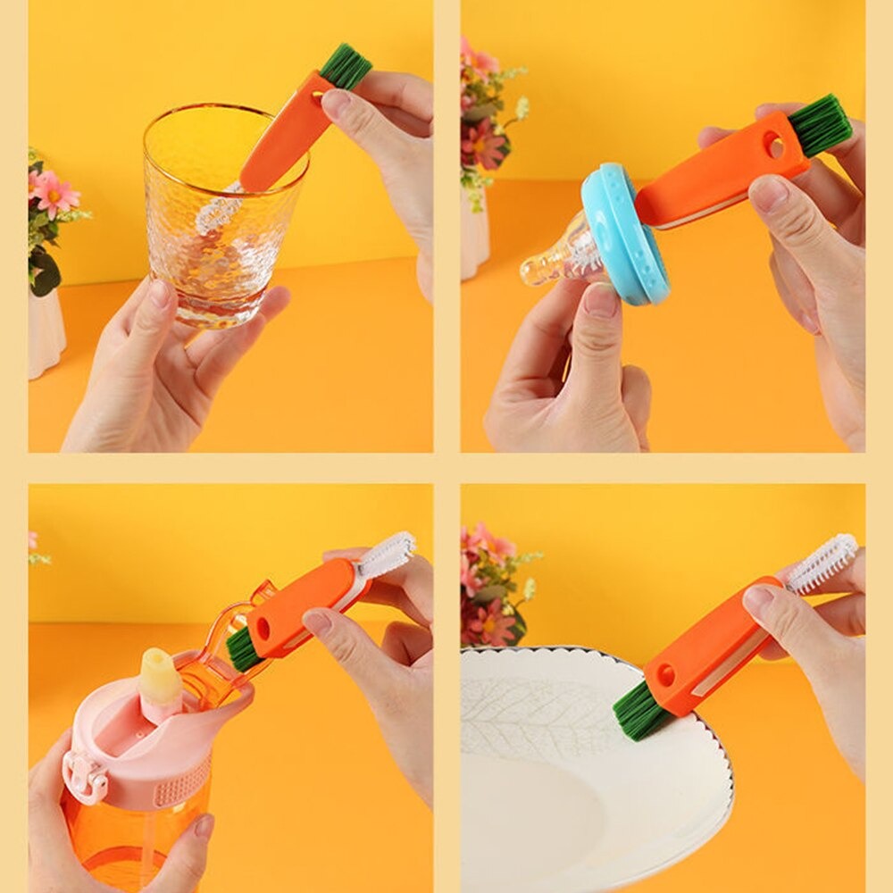 Carrot 3-in-1 Cup Lid Cleaning Brush
