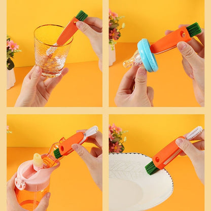 Carrot 3-in-1 Cup Lid Cleaning Brush