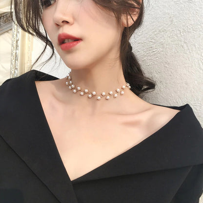 Elegant Pearl Choker Necklace