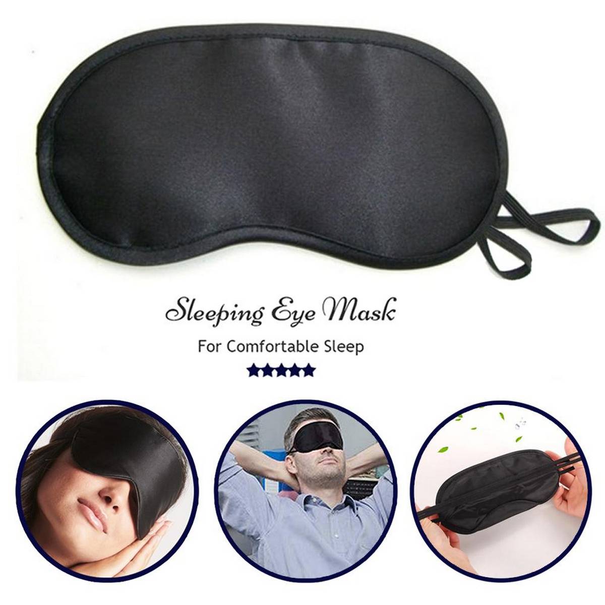 Eye Mask Black Eyeshade Cover Eye Blindfold