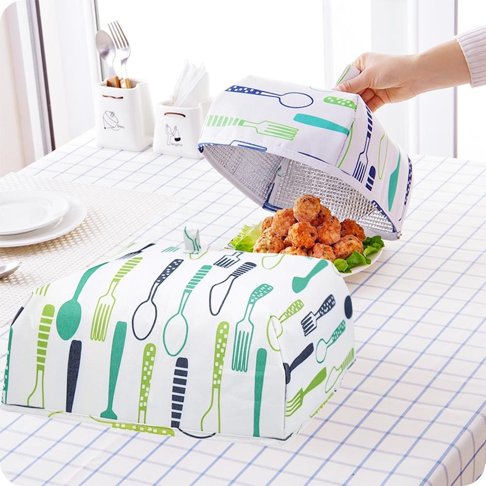 2 PC Foldable Insulated Food Dish Cover (Random Color)