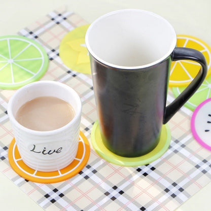 3 PC Silicone Fruit Cup Mat Coaster Insulation Pad