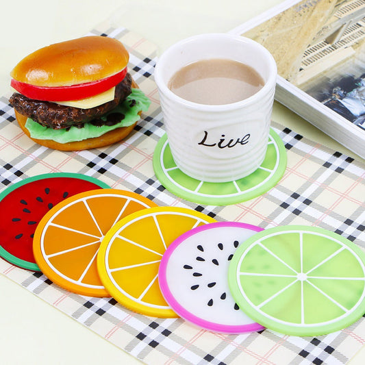 3 PC Silicone Fruit Cup Mat Coaster Insulation Pad
