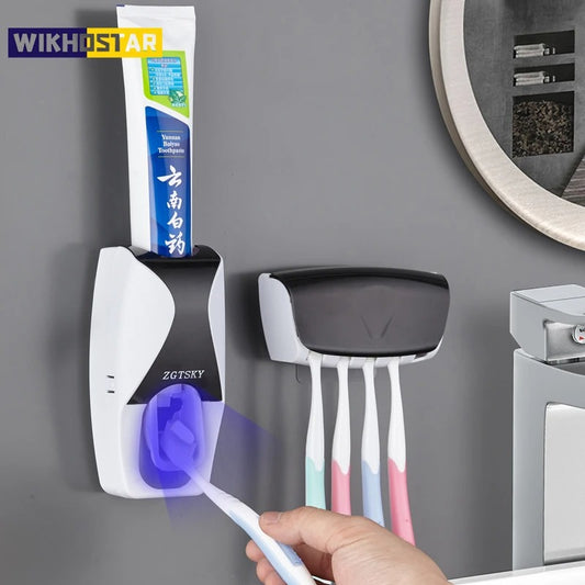 Toothbrush and paste holder