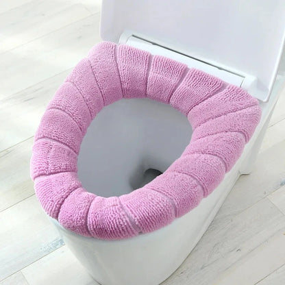Bathroom Accessories Toilet Seat Covers,Soft and Comfortable Bathroom Toilet Seat Cushion Cover Pads,Washable Reusable - Random Color - 1Pc
