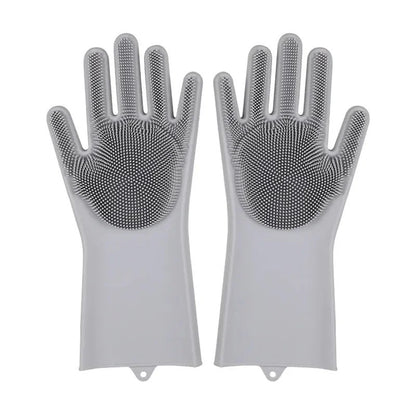 1 Pair Multi Purpose Long Magic silicone rubber gloves Waterproof scrub glove silicone dish washing gloves kitchen