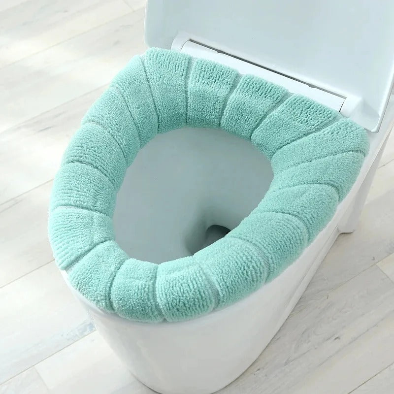 Bathroom Accessories Toilet Seat Covers,Soft and Comfortable Bathroom Toilet Seat Cushion Cover Pads,Washable Reusable - Random Color - 1Pc