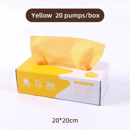 20PCS/Box Microfiber Towel Cloth Rags Absorbent Kitchen Cleaning Dishcloth Non-stick Oil Dish Rags Napkins Tableware Home Cleaning Towels Removable Microfiber Cloth Box