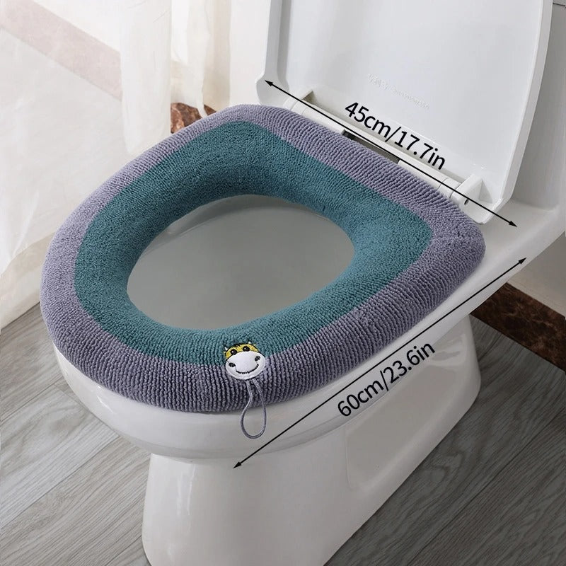Bathroom Accessories Toilet Seat Covers,Soft and Comfortable Bathroom Toilet Seat Cushion Cover Pads,Washable Reusable - Random Color - 1Pc