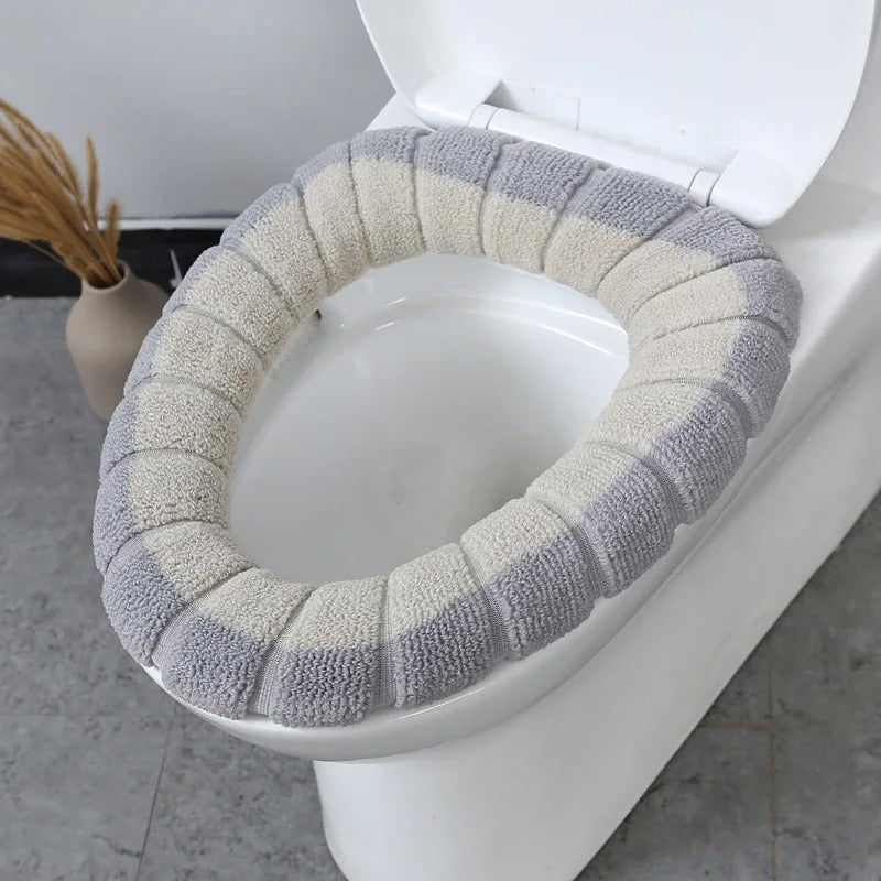 Bathroom Accessories Toilet Seat Covers,Soft and Comfortable Bathroom Toilet Seat Cushion Cover Pads,Washable Reusable - Random Color - 1Pc
