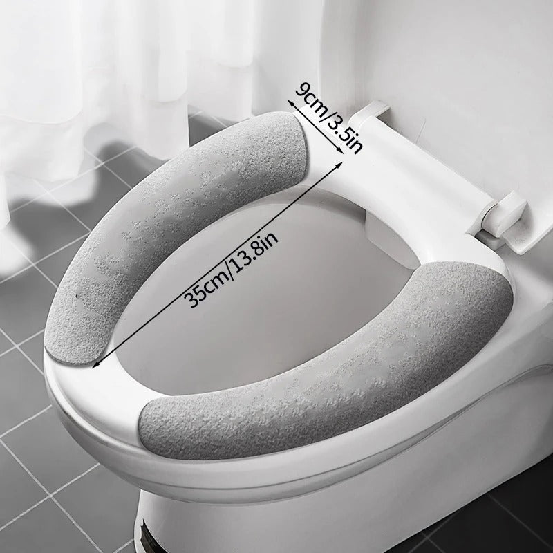 Bathroom Accessories Toilet Seat Covers,Soft and Comfortable Bathroom Toilet Seat Cushion Cover Pads,Washable Reusable - Random Color - 1Pc