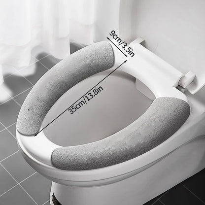 Bathroom Accessories Toilet Seat Covers,Soft and Comfortable Bathroom Toilet Seat Cushion Cover Pads,Washable Reusable - Random Color - 1Pc