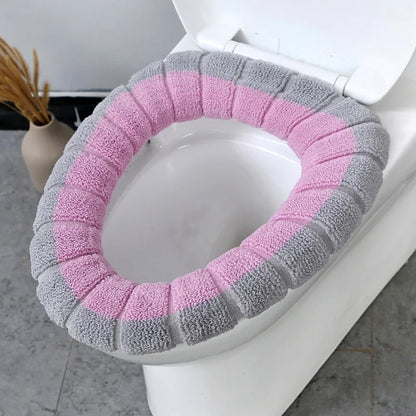 Bathroom Accessories Toilet Seat Covers,Soft and Comfortable Bathroom Toilet Seat Cushion Cover Pads,Washable Reusable - Random Color - 1Pc