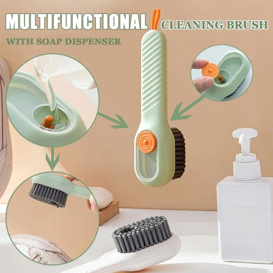 1pcs Shoe Brush Automatic Liquid Discharge Deep Cleaning Soft Bristles Household Laundry Cleaning Brush for Daily Use
