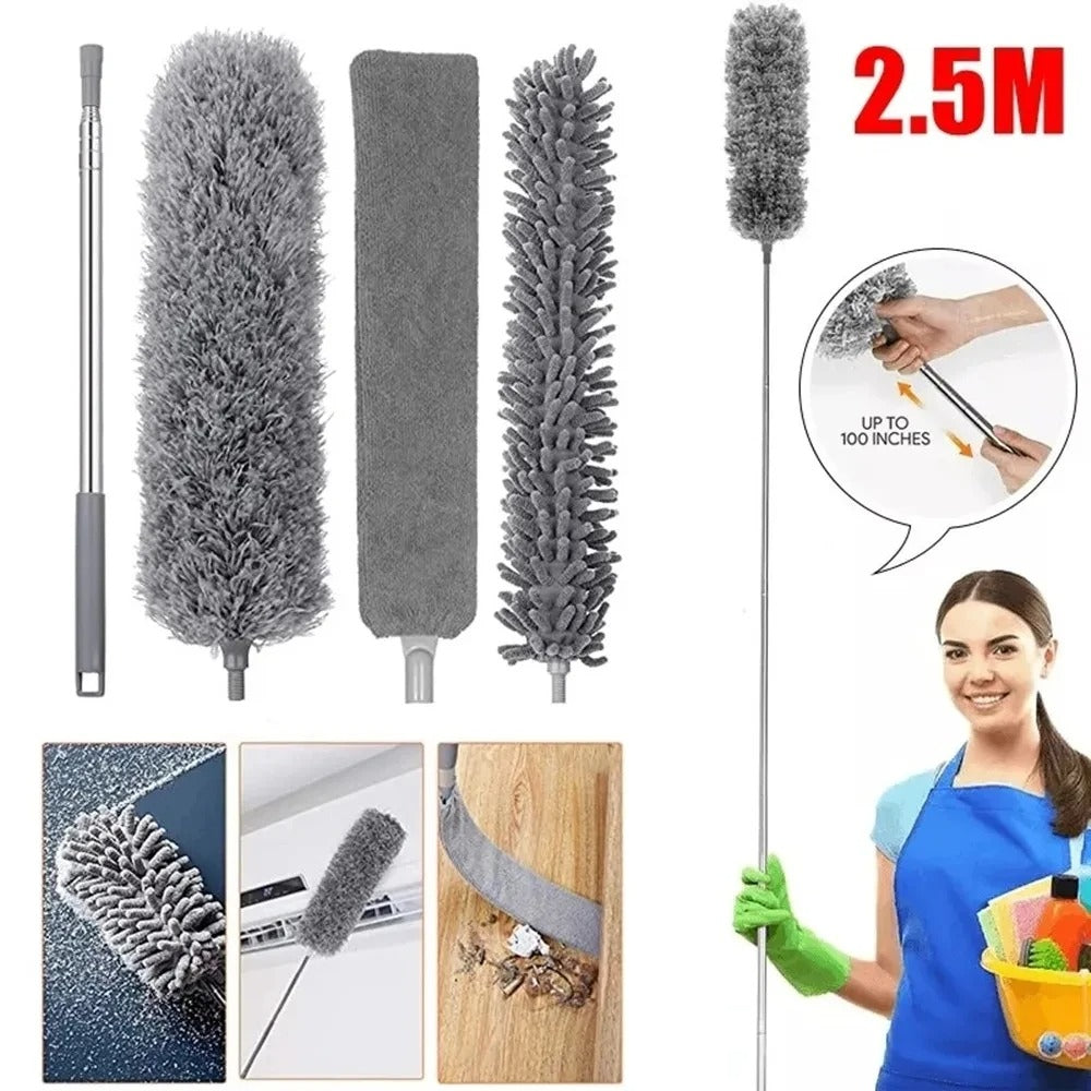 2.5M Dust Cleaner Brush Microfiber Long Extendable Duster Home Cleaning Tools Mites Gap Dust Removal Dusters