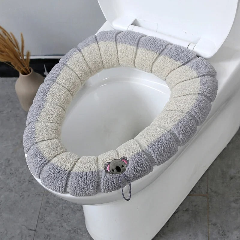 Bathroom Accessories Toilet Seat Covers,Soft and Comfortable Bathroom Toilet Seat Cushion Cover Pads,Washable Reusable - Random Color - 1Pc