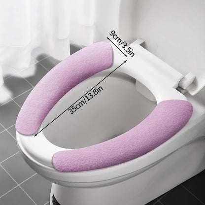 Bathroom Accessories Toilet Seat Covers,Soft and Comfortable Bathroom Toilet Seat Cushion Cover Pads,Washable Reusable - Random Color - 1Pc