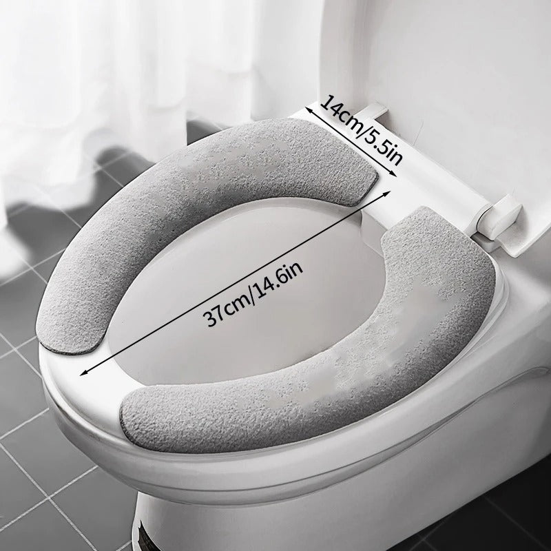 Bathroom Accessories Toilet Seat Covers,Soft and Comfortable Bathroom Toilet Seat Cushion Cover Pads,Washable Reusable - Random Color - 1Pc