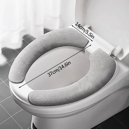 Bathroom Accessories Toilet Seat Covers,Soft and Comfortable Bathroom Toilet Seat Cushion Cover Pads,Washable Reusable - Random Color - 1Pc