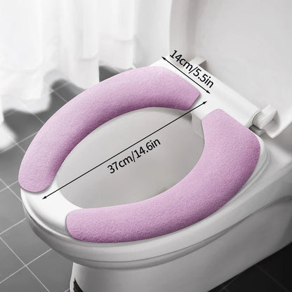 Bathroom Accessories Toilet Seat Covers,Soft and Comfortable Bathroom Toilet Seat Cushion Cover Pads,Washable Reusable - Random Color - 1Pc