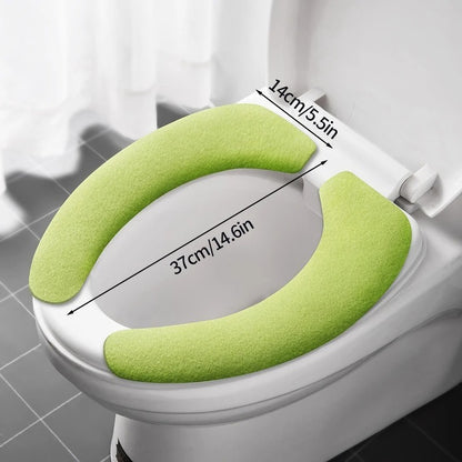 Bathroom Accessories Toilet Seat Covers,Soft and Comfortable Bathroom Toilet Seat Cushion Cover Pads,Washable Reusable - Random Color - 1Pc