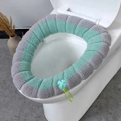Bathroom Accessories Toilet Seat Covers,Soft and Comfortable Bathroom Toilet Seat Cushion Cover Pads,Washable Reusable - Random Color - 1Pc