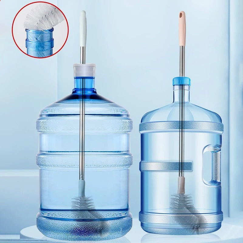 19 Liter Water Bottle Cleaning Brush Stainless Steel Rod/Stick for durable cleaning Nylon Brush Filament for thorough cleaning Certified by ISO9001, ROHS, CNAS, IAF, ISO, SVHC Cylindrical, Conical, and Oval-Shaped Brush options for various cleaning needs