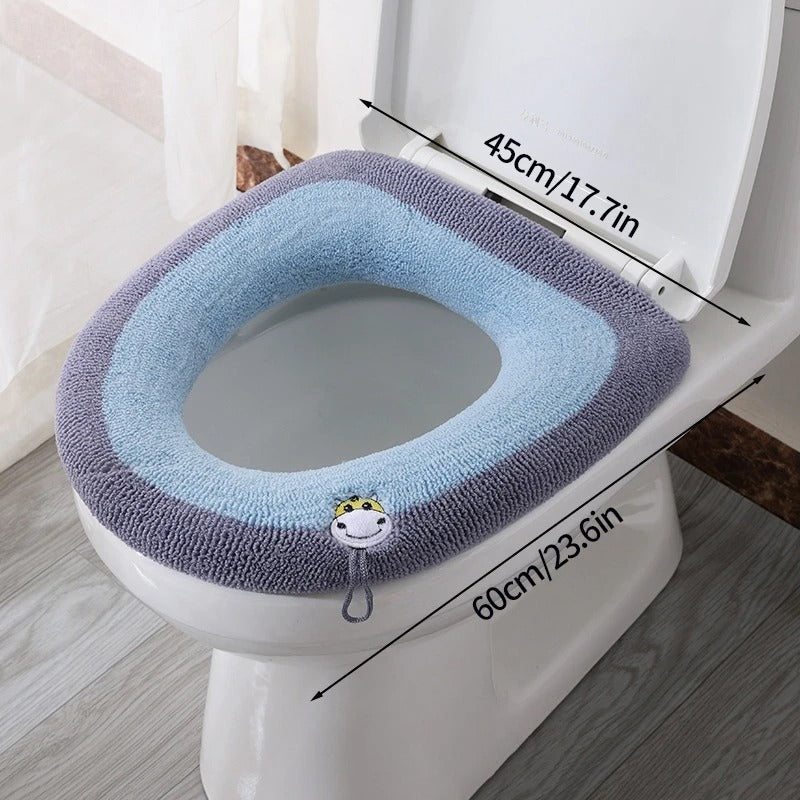 Bathroom Accessories Toilet Seat Covers,Soft and Comfortable Bathroom Toilet Seat Cushion Cover Pads,Washable Reusable - Random Color - 1Pc
