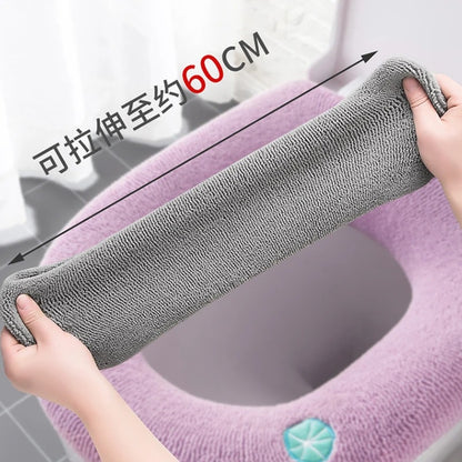 Bathroom Accessories Toilet Seat Covers,Soft and Comfortable Bathroom Toilet Seat Cushion Cover Pads,Washable Reusable - Random Color - 1Pc