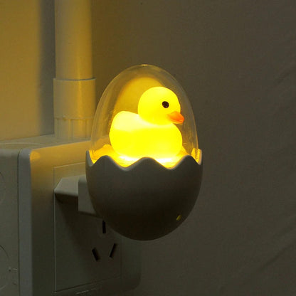 Timing Remote Control Wall Socket LED Night Light 110V 220V EU Plug Lovely Cartoon Yellow Duck Light Sensor LED Night Lamp