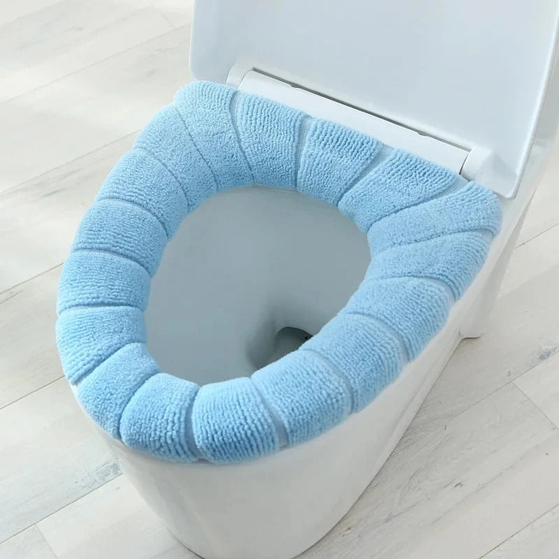 Bathroom Accessories Toilet Seat Covers,Soft and Comfortable Bathroom Toilet Seat Cushion Cover Pads,Washable Reusable - Random Color - 1Pc