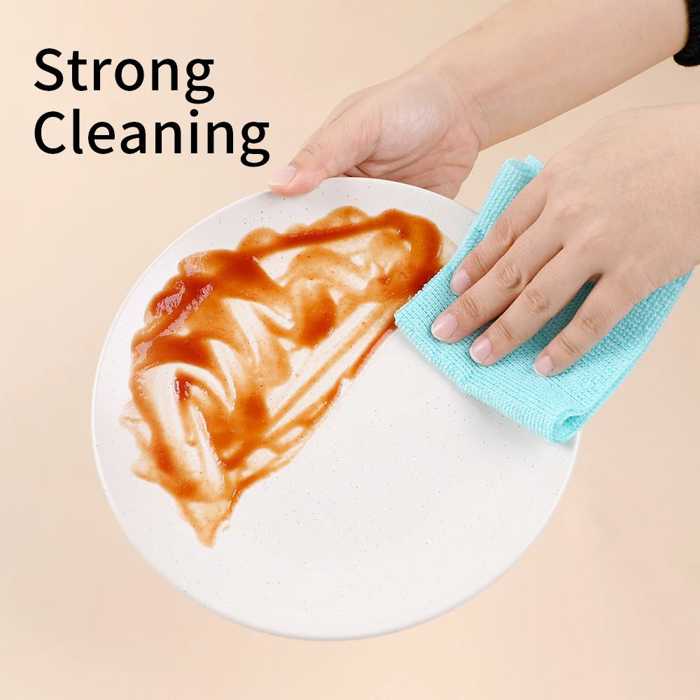 20PCS/Box Microfiber Towel Cloth Rags Absorbent Kitchen Cleaning Dishcloth Non-stick Oil Dish Rags Napkins Tableware Home Cleaning Towels Removable Microfiber Cloth Box