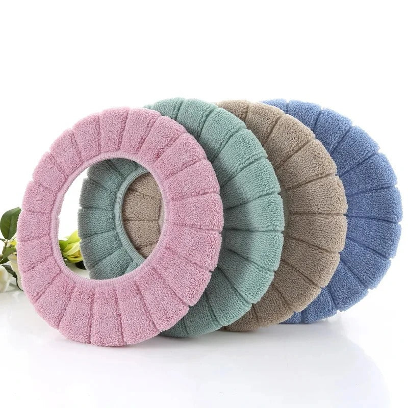 Bathroom Accessories Toilet Seat Covers,Soft and Comfortable Bathroom Toilet Seat Cushion Cover Pads,Washable Reusable - Random Color - 1Pc