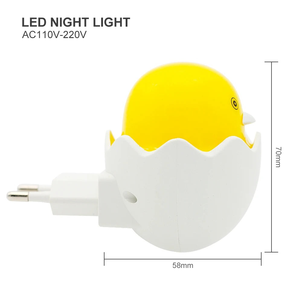 Timing Remote Control Wall Socket LED Night Light 110V 220V EU Plug Lovely Cartoon Yellow Duck Light Sensor LED Night Lamp