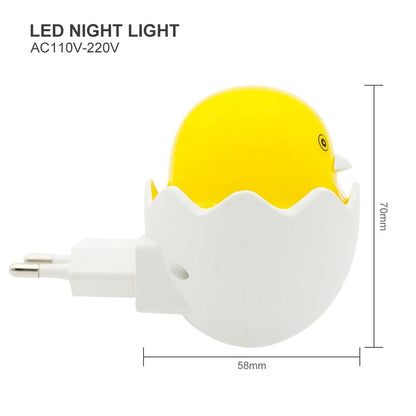 Timing Remote Control Wall Socket LED Night Light 110V 220V EU Plug Lovely Cartoon Yellow Duck Light Sensor LED Night Lamp