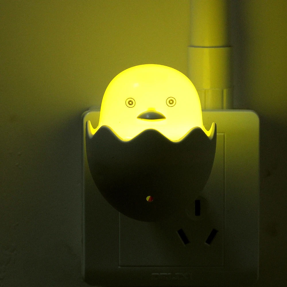 Timing Remote Control Wall Socket LED Night Light 110V 220V EU Plug Lovely Cartoon Yellow Duck Light Sensor LED Night Lamp