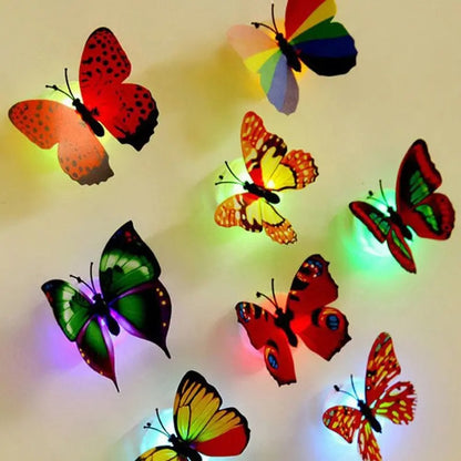 Pack of 3 Color Changing Glow In The Dark Led Butterflies Night Light Led For Kids Room