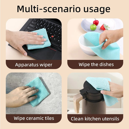 20PCS/Box Microfiber Towel Cloth Rags Absorbent Kitchen Cleaning Dishcloth Non-stick Oil Dish Rags Napkins Tableware Home Cleaning Towels Removable Microfiber Cloth Box
