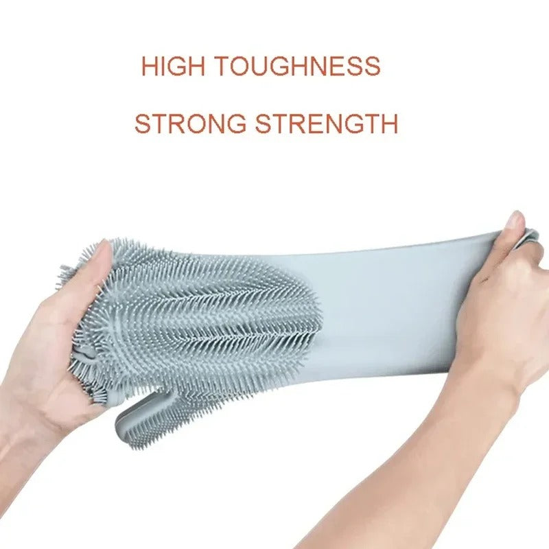 1 Pair Multi Purpose Long Magic silicone rubber gloves Waterproof scrub glove silicone dish washing gloves kitchen