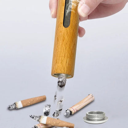 Mini Walnut Wood Ashtray for Car Driver, Cigarette Holder, Tobacco Smoking Pipes, Anti-Ash Tray, Smoking Accessories