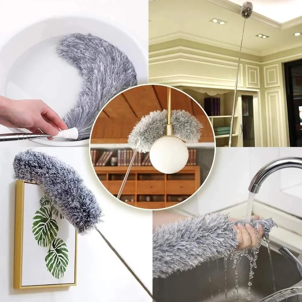 2.5M Dust Cleaner Brush Microfiber Long Extendable Duster Home Cleaning Tools Mites Gap Dust Removal Dusters