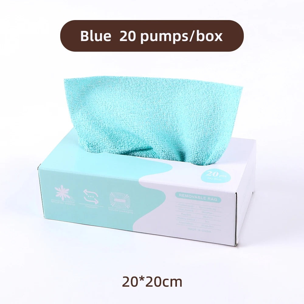 20PCS/Box Microfiber Towel Cloth Rags Absorbent Kitchen Cleaning Dishcloth Non-stick Oil Dish Rags Napkins Tableware Home Cleaning Towels Removable Microfiber Cloth Box