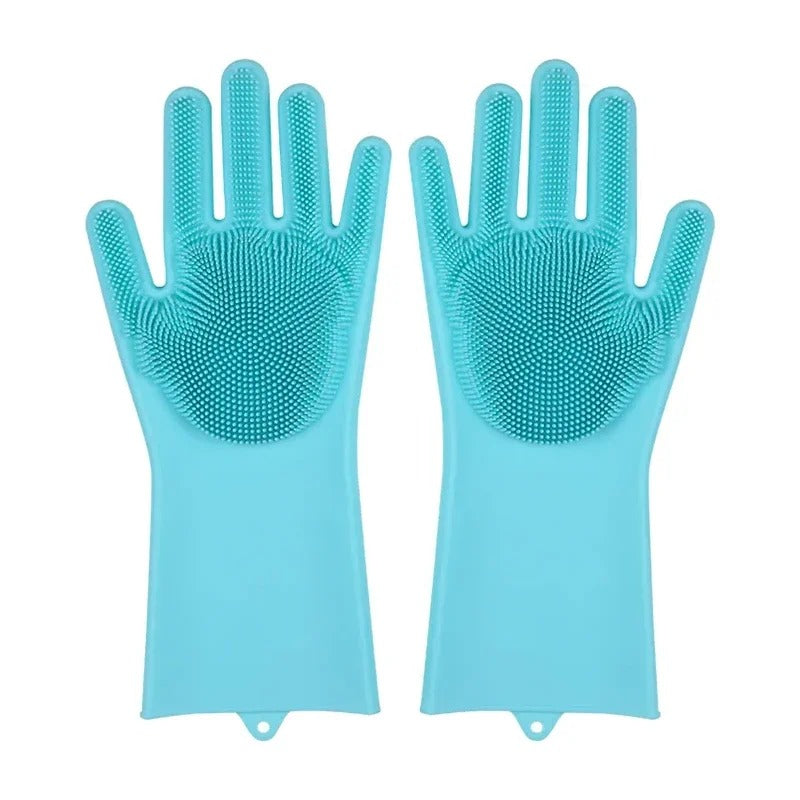1 Pair Multi Purpose Long Magic silicone rubber gloves Waterproof scrub glove silicone dish washing gloves kitchen