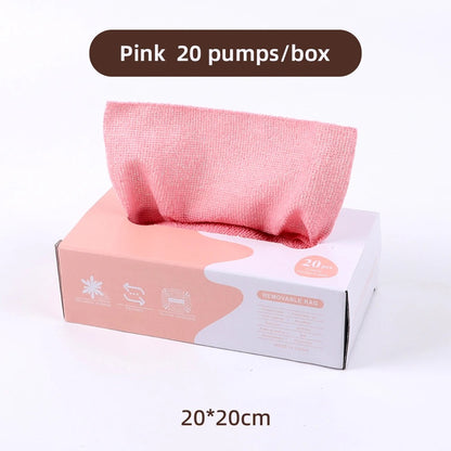 20PCS/Box Microfiber Towel Cloth Rags Absorbent Kitchen Cleaning Dishcloth Non-stick Oil Dish Rags Napkins Tableware Home Cleaning Towels Removable Microfiber Cloth Box