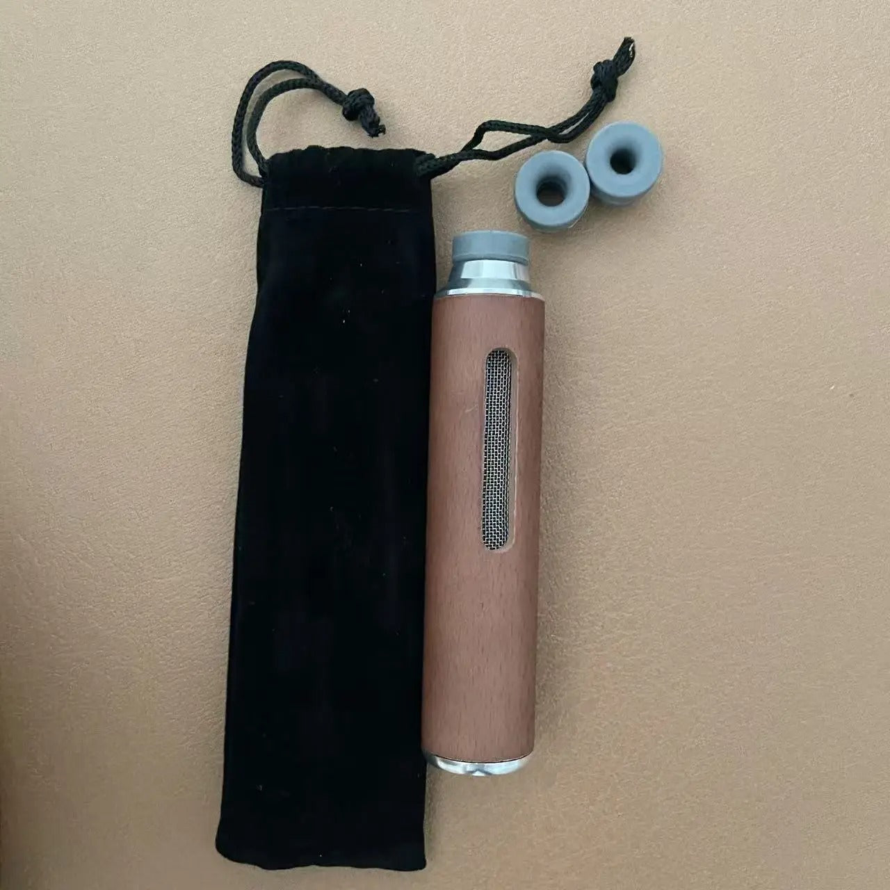 Mini Walnut Wood Ashtray for Car Driver, Cigarette Holder, Tobacco Smoking Pipes, Anti-Ash Tray, Smoking Accessories